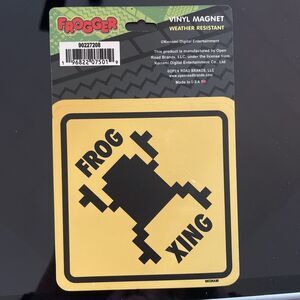 Frogger Vinyl Magnet “ Frog Xing “.     4” X 4”
